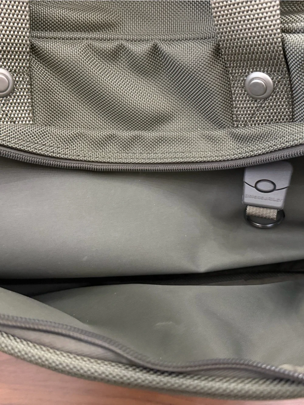 Briggs & Riley Olive Ballistic Nylon Laptop Case / Briefcase Bag — Missing Strap